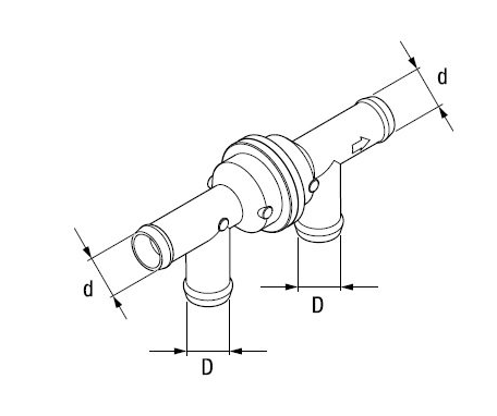 Обратный тосольный клапан  18mm (4 патрубка) купить в Кирове