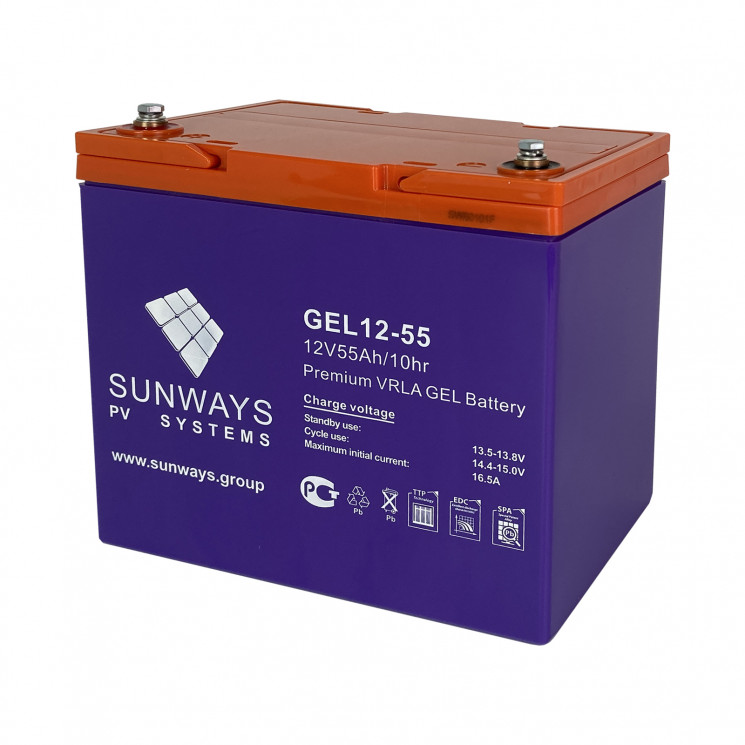 Аккумуляторная батарея SUNWAYS GEL 12-55 купить в Кирове